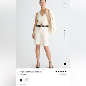 NWT J.crew high rise trouser shorts ivory
